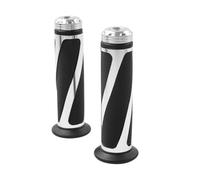 Cnazg40 1 Pair Handle Bar Rubber Gel Hand Grips Powersports Grips Aluminum,Rubber Silver For all 7/8" standard handlebars