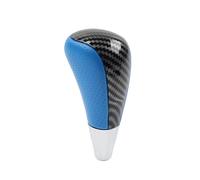 Cnazg40 1 Pc Automative Gear Shift Knob Carbon Fiber Black Cap+Blue Leather With Hole ABS+Faux Leather for 4Runner 2003-2023 Left & Right Hand