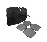 Cnazg40 5 Pcs Car Windshield Sun Shade Foldable Umbrella Front Window Cover Visor Umbrella Cloth with Titanium Silver Coating + Metal Pole Mesh Fabric Large