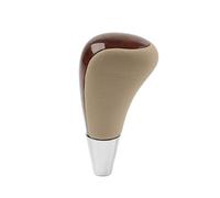 Cnazg40 Automative Gear Shift Knob ABS+Faux Leather Walnut Wood Grain Cap+Beige Leather for Avalon 2005-2018 1 Pc Left & Right Hand