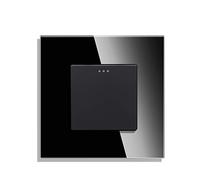 CNBINGO 1-Way Rocker Button Light Switch, Glass Panel Wall Switch