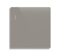 CNBINGO Big Rocker Button Switch with Phosphor Dots, Modern Matte Grey Wall Plate, Electrical Single Light Switch, 1 Gang 1 Way, 16A 250V