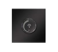 CNBINGO Rotary Dimmer Light Switch for Dimmable LED/Incandescent/Halogen Bulbs, No Neutral Wire Required, Stepless Leading Edge Dimmer Switch, Black Screwless Flat Plate, 1-Way, 1 Gang, 500 Watts