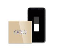 CNBINGO Smart Dimmer Switch for Dimmable LED Light, Voice Control by Alexa, Remote Control by Smart Life App, WiFi Touch Light Switch with Glass Wall Plate, Backlight, Neutral Wire Required