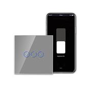 CNBINGO Smart Dimmer Switch for Dimmable LED Light, Voice Control by Alexa, Remote Control by Smart Life App, WiFi Touch Light Switch with Glass Wall Plate, Backlight, Neutral Wire Required