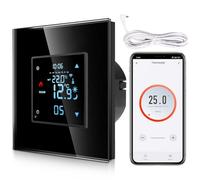 CNBINGO Smart Thermostat Flush-Mounted with Sensor, WLAN Room Thermostat Black