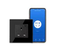 CNBINGO Smart WiFi Power Socket with Indicator, Black Wall Power Outlet