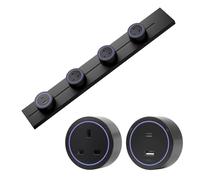 CNBINGO Track Socket,8000W Wall-Mounted Electrical Outlet Sockets,Aluminum Alloy Kitchen Power Track Sockets 60CM Black