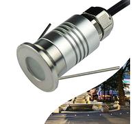 CNBRIGHTER LED Mini In-Ground Well Light-Finger Size,1W 12V DC, 120° Wide Beam Angle, IP67 Waterproof, Recessed Marker Indicator Underground Outdoor Landscape Lighting,Warm White-3000K (1 Pack)