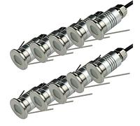 CNBRIGHTER LED Mini In-Ground Well Light-Finger Size,1W 12V DC, 120° Wide Beam Angle, IP67 Waterproof, Recessed Marker Indicator Underground Outdoor Landscape Lighting,Warm White-3000K (10 Pack)