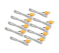 CNBTR Metal 2 Meter K-Type Measuring Thermocouple Probe Sensors with K Type Mini Connector Set of 10