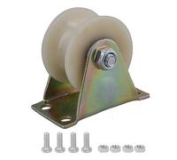 CNBTR Nylon U Type Groove Fixed Caster Wheel Top Plate Rail Pulley 1.2"(with 4pcs Screws and 4pcs Nuts)