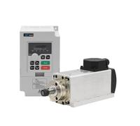 CNC 1.5kw 220v/110v Square Air Cooling Spindle ER11 1500W Air-cooled Milling Spindle + 1.5KW VFD Inverter + 7pcs/set ER11 AUOQKQUT(1.5KW HL100,220V)