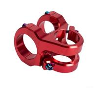 CNC 6061 Aluminum Mountain Bike Stem 35mm Length 0 Degree Angle Compatible with 31.8mm Handlebars and 28.6mm Steer Tube Applications (Red)