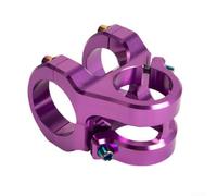 CNC 6061 Aluminum Mountain Bike Stem 35mm Length 0 Degree Angle Compatible with 31.8mm Handlebars and 28.6mm Steer Tube Applications (Purple)