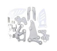 CNC Aluminum Adjustable Anti Slip Motorcycle Front Footpegs Bracket For Suzuki GSXR600 GSXR750 2006-2010 Sport Racing Accessories Motorcycle Pedals(Silver)