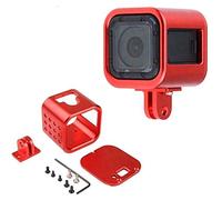 CNC Aluminum Alloy Housing Sport Camera Shell Box Frame Mount Prevent Overheating Case for GoPro Hero 5 Session/Hero 4 Session (Red)