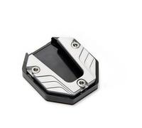 CNC Aluminum Alloy Motorcycle Bike Kickstand Extender Foot Side Stand Extension Pad Support Plate Anti-skid Enlarged Base Compatible With Most Motorcycles(Silver)