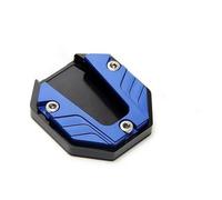 CNC Aluminum Alloy Motorcycle Bike Kickstand Extender Foot Side Stand Extension Pad Support Plate Anti-skid Enlarged Base Compatible With Most Motorcycles(Blue)