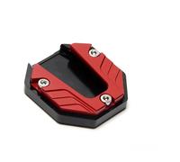 CNC Aluminum Alloy Motorcycle Bike Kickstand Extender Foot Side Stand Extension Pad Support Plate Anti-skid Enlarged Base(Red)