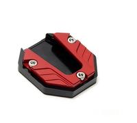 CNC Aluminum Alloy Motorcycle Bike Kickstand Extender Foot Side Stand Extension Pad Support Plate Anti-skid Enlarged Base Compatible With Most Motorcycles(Red)