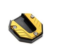 CNC Aluminum Alloy Motorcycle Bike Kickstand Extender Foot Side Stand Extension Pad Support Plate Anti-skid Enlarged Base(Gold)