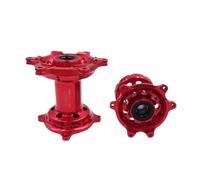 CNC Aluminum Front Rear Wheel Hub Set Compatible With CR125 CR250 CRF250R CRF450R CRF450X Dirt Bike Models 2002-2017(Red-New)