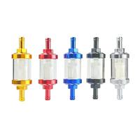 CNC Aluminum Motorcycle Fuel Filter - Universal Oil Transparent Inline Modification Part for Motorbike Motorcycle Oil Filter(Black)