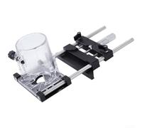 CNC Aluminum Router Base Plate for 65mm Edge Trimmer, Adjustable Milling Groove Bracket with 0.01mm Accuracy, Straight Edge Guide Fence for Precise Woodworking Cuts, Black