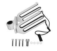 CNC Brushed Aluminum Wakeboard Rack, Wakeboarding Tower Holder for Boat, Adjustable 360 - Degree Mounting with Bungee Cord and Rubber Inserts for Wakeboard Kneeboard (Applicable to pipe diameter: