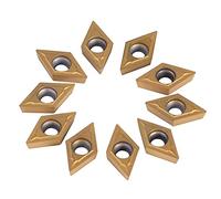 CNC Carbide Insert Cutter, 10PCS Diamond Shape Indexable Lathe Milling Inserts Solid Carbide Turning Inserts for Steel Processing