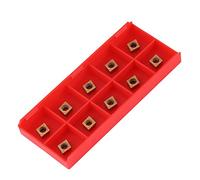 10pcs Tin-Coated CNC Carbide Insert Cutter Indexable Lathe Milling Inserts Turning Tools with Box CCMT060204-HM YBC251 for Steel Semifinishing