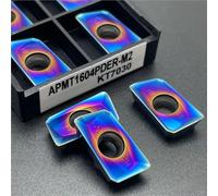 CNC Carbide Insert Cutters 10pcs APMT1135 APMT1604 PDER M2 H2 Turning Insert Nano Blue High Hard Wear-Resistant CNC Machine Tool Milling Blade(APMT 1604-H2 KT7030)