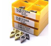CNC Carbide Insert Cutters 10pcs DCMT070204 DCMT070208 DCMT11T304 DCMT11T308 VP15TF UE6020 US735 Lathe Tool DCMT 070204/070208 Hard Alloy Turning Insert Plates(DCMT11T308 US735)