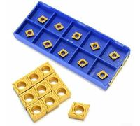 CNC Carbide Lathe Tool Inserts Set 10pcs with 40 Types Blade Cutter for Steel, Cast Iron, Aluminum Wire Machining (CCMT060204 UE6020)