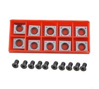 CNC Carbide Tips Inserts, 10Pcs 14 * 14mm Carbide Inserts Cutters Square for Woodworking Spiral Planer