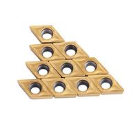 CNC Carbide Tips Inserts Set, 10pcs Pratical Carbide Tips Inserts Cutter Lathe Turning Tool Replacement Accessories with Box for Steel Finishing Rough Machining