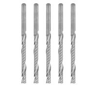 CNC End Mills Single Flute Spiral Milling Cutter High Precision Tungsten Steel Cutting Tool for Wood Carving Professional Grade 3.175mm Shank 5 Pieces Set