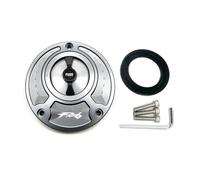 CNC Fuel Gas Tank Cap Cover Aluminum Keyless Motorcycle Accessories All years/Fit For Yamaha FZ6 FZ6R FZ1 R1 R6 R6S Gas Fuel Tank(Gray Black FZ6)