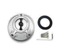 CNC Fuel Gas Tank Cap Cover Aluminum Keyless Motorcycle Accessories All Years For Yamaha FZ6 FZ6R FZ1 R1 R6 R6S Motorcycle Fuel Gas Tank Cap(Sliver Black)