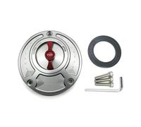 CNC Fuel Gas Tank Cap Cover Aluminum Keyless Motorcycle Accessories All Years For Yamaha FZ6 FZ6R FZ1 R1 R6 R6S Motorcycle Fuel Gas Tank Cap(Sliver Red)
