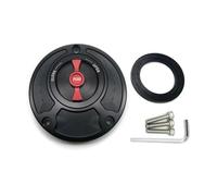 CNC Fuel Gas Tank Cap Cover Aluminum Keyless Motorcycle Accessories All Years For Yamaha FZ6 FZ6R FZ1 R1 R6 R6S Motorcycle Fuel Gas Tank Cap(Black Red)