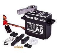 CNC Full Aluminum Shell Waterproof 50KG/60KG/70KG Metal Gear Digital Brushless Servo High Voltage 14V for RC Car Boat Robot (60KG-360°)