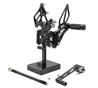 CNC GSXR600 06-10 Motorcycle Rearset Foot Pegs Rear Set Footrests Fully Adjustable Foot Boards Compatible with GS-X-R GSXR 600 750 GSXR600 GSXR750 GSX-R600 GSX-R750 2006-2010 Black