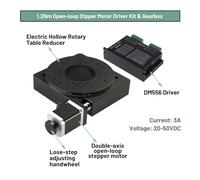 CNC Hollow Rotary Table Gearbox Reducer Rotary Platform Indexing Plate Nema23 Kit Replace DD electronic starter Cam Splitter BIANMTSW(1.2Nm Motor Driver,300mm Table 288 to 1)