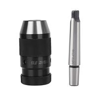 CNC Keyless Drill Chuck with MT2 Morse Taper Arbor JT33, Self Tighten Drill Chuck for Lathe, Heavy Duty Bea, Manganese Steel truction, (+MT2)