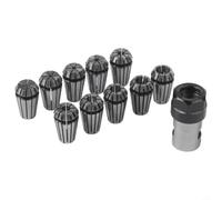 CNC Lathe Tool Holder Kit ER16 10pcs 1-10mm | 40CR carbon steel, 45mm length, 8mm inner diameter, eliminates imbalance, increases stability