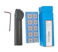 CNC Lathe Turning Tool Holder with 10pcs SNMG120408 Inserts, MSSNR2020K12 Right Hand 45° Tool Holder for Semi-Finishing and Finishing Operations