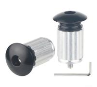 CNC Machined Aluminum Bar Ends for Mountain Road Bikes | CNC machined aluminum, fits 18-20mm ID, lightweight 30g/pair, black finish, road and MTB compatible(Black)