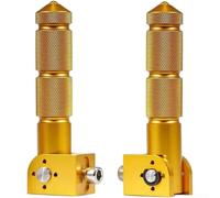 CNC machined Aluminum, Foldable Save Space, fits Motorcycle Scooter, Black red Finish, 9mm Thread Hole(Yellow)